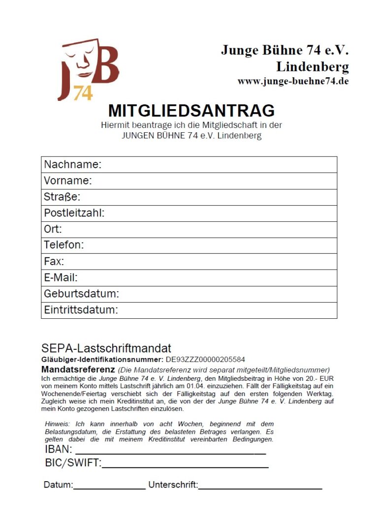 Mitgliedsantrag Bild